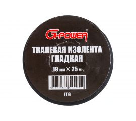 Тканевая изолента G-POWER гладкая, 19мм х 25м, цвет: черный ITG 
