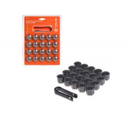 Колпачки на колесные болты/гайки AIRLINE 21 мм, 20 шт. + съёмник, пластик, серые AWBN-03 