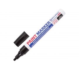 Лаковый маркер-краска BRAUBERG paint marker 4 мм, черный, нитро-основа, алюминиевый 151445 