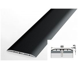 Порог одноуровневый алюминиевый Лука 60 мм, 2,7 м, декоративный, Черный УТ000022624 