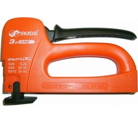 Мебельный cтеплер SKRAB 3в1 пластик, с загибом скоб 26225 