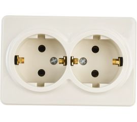 Розетка ЭРА 11-2205-02 2х2P E Schuko, 16A-250В, IP20, ОУ, Эксперт, сл.кость Б0020692 