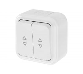 Выключатель Bylectrica 2-клавишный, открытая установка, 6А, проходной, IP54, серия ПРАЛЕСКА АКВА, белый, А6+6 10-873 