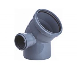 Отвод ООО МультиМирПласт 110/50/45 серый, левый ОТВ ВК 110/50/45 Л 