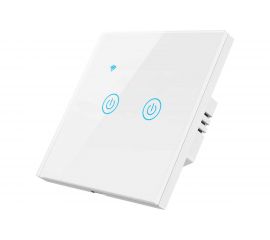 Умный двухкнопочный сенсорный выключатель Roximo белый SWSEN01-2W 
