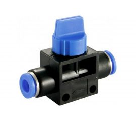 Прямой фитинг цанговый с краном 12 мм - 12 мм Pegas pneumatic 6007 