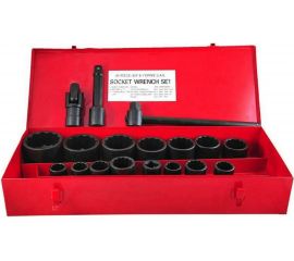 Набор торцевых головок SITOMO N8 30-80 мм, 1"", 19 шт, кейс металл 51809 