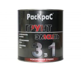 Грунт-эмаль РасКрас 3 в 1, RAL 3003 вишневый, банка 1,9 кг 4690417023561 