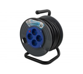 Удлинитель на катушке с защитой от перегрузки, 4 розетки, с заземлением 30м Electraline 49033 