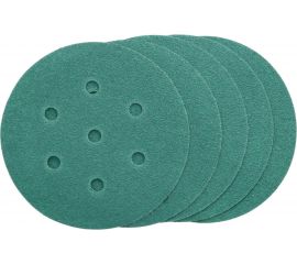 Круг шлифовальный на липучке - зелёный 125 мм, 5 шт, P60 FASTER TOOLS 8538 