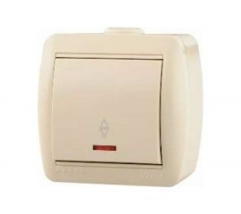 Проходной выключатель Lezard NATA, с подсветкой, крем, 710-0300-114 