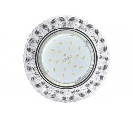 Встраиваемый светильник Ecola GX53 H4 LD7040 с подсветкой Бабочки Прозрачный / Хром 35x125 /к+/ FT53CBEFB 