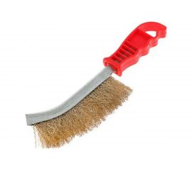 Металлическая щетка Энкор латунь, с пластиковой ручкой 51538 