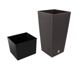 Кашпо для цветов 35 л, венге, 2 предмета Prosperplast Rato Square DRTS300-440U 