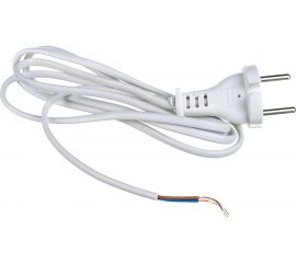 Шнур с плоской вилкой АБК-СИЛА ШВВП 2х0,75мм.кв. 1,5м белый 50067005 