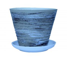 Горшок для цветов Котовская керамика Цветочный 2 бежевая полоса, 1.5 л 10001181 