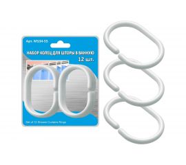 Набор колец для шторы в ванную МУЛЬТИДОМ 12 шт MS34-55 