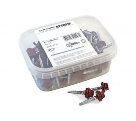 Кровельный саморез Качественный КРЕПЕЖ красное вино RAL 3005, 4.8х29 мм, 85 шт 0300127 КЧ 