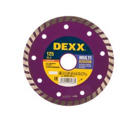 Круг отрезной алмазный ТУРБО (125x7x22.2 мм) для УШМ DEXX 36702-125_z01 