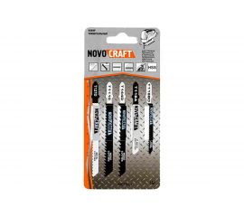 Набор пилок универсальный (5 шт; T127D, Т111С, T144D, Т118A, Т119BO; Т-хвостовик) для лобзика Novocraft SET5УНИВ 