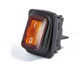 Клавишный выключатель Emas с подсветкой, жёлтая клавиша, 1НО, 250В AC, 16А A54B1S11 