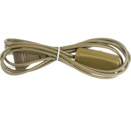 Шнур с выключателем и плоской вилкой TDM ШУ01В ШВВП 2x0,75мм2 2м. бронза SQ1305-0003 