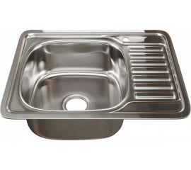 Врезная мойка mixline 48х58х18 см, 0.8, левый выпуск 3 1/2, с сифоном 535617 