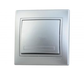 Выключатель Lezard MIRA серый металлик, со вставкой 701-1010-100 