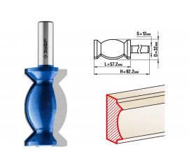 Фреза кромочная фигурная №9 ПРОФЕССИОНАЛ (32х57.2х92.2 мм; хвостовик 12 мм) Зубр 28720-32 