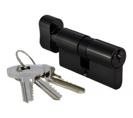 Ключевой цилиндр с заверткой MORELLI 60мм, цвет-черный 60CK BL 9012520 