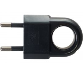 Вилка duwi без заземления с кольцом черная 10А 250В евровилка CEE 7/16 30475 3 