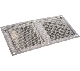 Решётка металлическая с сеткой (серебряная; 100x200 мм) Эвент ВРС 