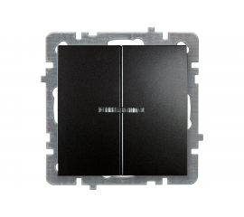 Механизм выключателя NILSON 2СП с подсветкой черный Touran/Alegra 24220404 