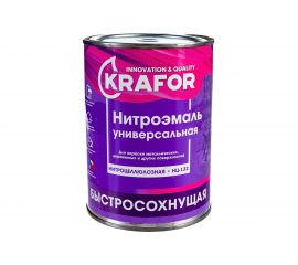 Эмаль KRAFOR НЦ-132 черная, 0.7 кг 26485 