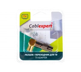 Разъем Cablexpert TV мама позолоченный, латунь OD8.5, 90 градусов, блистер TVPL-08 