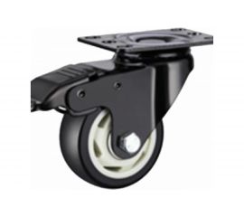 Колесо полиуретановое поворотное с панелью и тормозом 350125Sb (125 мм; 150 кг) А5 1005846 