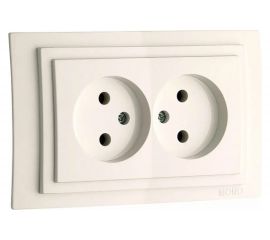 2-я розетка MONO ELECTRIC Larissa, без заземления, слоновая кость 103-010105-121 
