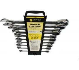 Набор комбинированных трещоточных ключей ЭВРИКА 10 предметов ER-20824 