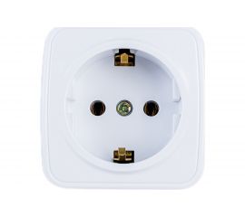 Розетка Intro 320201 2PE Schuko, 16А, 250В, IP20, ОУ, Polo, белый Б0036098 