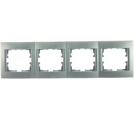 4-ая горизонтальная рамка Lezard KARINA без вставок, матовое серебро 707-4300-149 