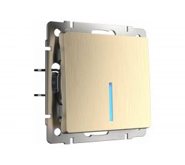 Выключатель WERKEL W1110110 одноклавишный с подсветкой шампань рифленый a051413 