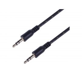 Кабель AUX аудио 3.5 мм REXANT в тканевой оплетке 1 м черный 18-4071 
