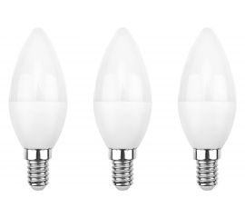 Светодиодная лампа REXANT 3 шт Свеча CN 9.5 Вт E14 4000 K нейтральный свет 604-024-3 