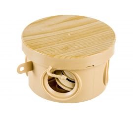 Распаячная коробка Урал ПАК для открытой проводки под светлое дерево 65*40 (круглая), 4 входа ( герм.), IP54, (60) КО-81001065-060 