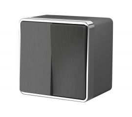 Выключатель WERKEL W5020204 двухклавишный влагозащищенный Gallant графит рифленый a051336 