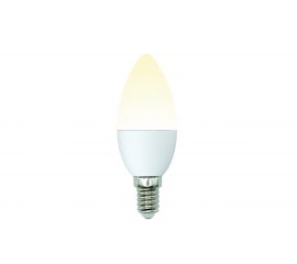 Светодиодная лампа Uniel LED-C37-6W/WW/E14/FR/MB PLM11WH Форма свеча, матовая UL-00002373 