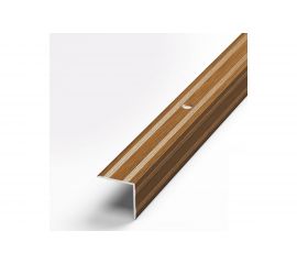 Порог угловой алюминиевый (20х20 мм; 0.9 м; декоративный; орех) Лука 00000001948 