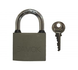 Навесной замок РемоКолор (чугун; полимерное покрытие; 3 ключа; цилиндровый механизм; автоматический; 63x64x18 мм; дужка 7 мм) 70-0-986 