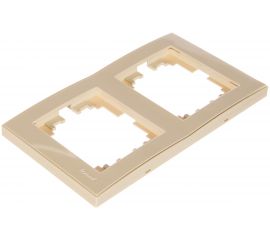 Двухместная вертикальная рамка LEZARD RAIN крем с бок. вст. 703-0303-152 