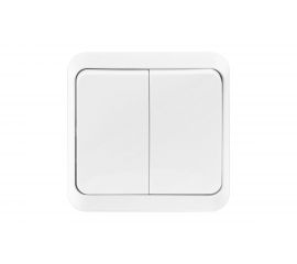 Выключатель Smartbuy 2-клавишный 10А белый Юпитер SBE-03w-10-SW2-0 
